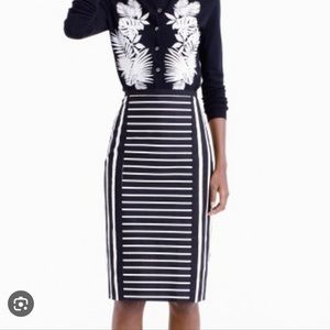 J. Crew Mixed Striped No. 2 Pencil Skirt
